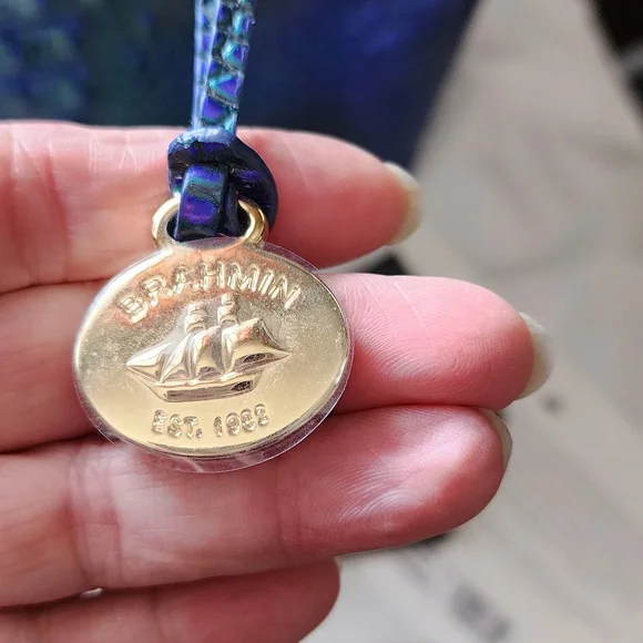 Brahmin Iridescent Blue and Green Shoulder Bag - Picture 6 of 11